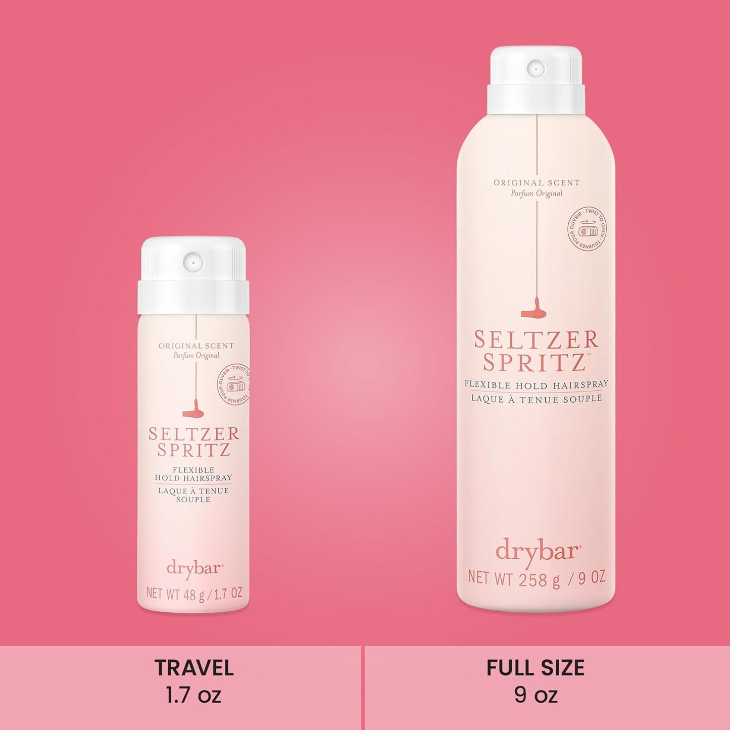 Drybar Seltzer Spritz Flexible Hold Hairspray - 8-Hour Hold, Touchable Finish, Ultrafine Mist, Vegan & Cruelty-Free