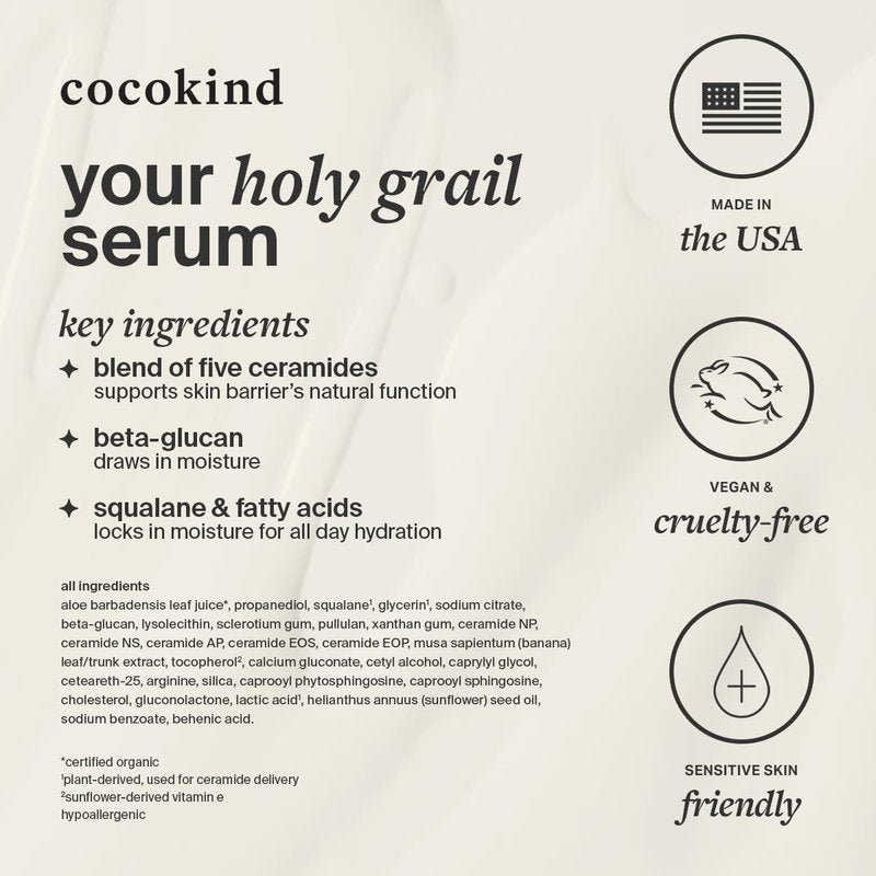 Cocokind Ceramide Barrier Serum - Hydrating Serum for All Skin Types | Fragrance-Free, 1 fl oz