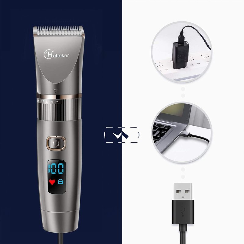 Hatteker Beard Trimmer for Men Professional Hair Clipper Hair Trimmer Shaver Haircut Detail Cutting Kit for Men Cordless Waterproof
