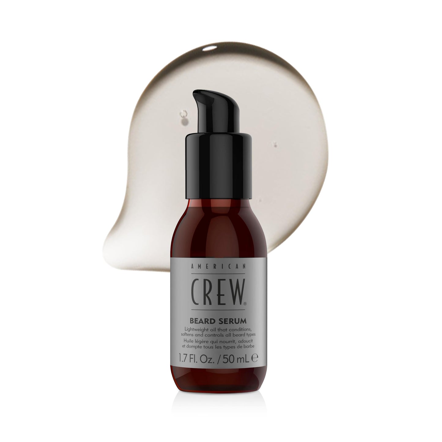 American Crew Men's Beard Serum, Conditioning Oil Blend for Softness & Shine, Nourishing & Smoothing, 1.7 Fl Oz