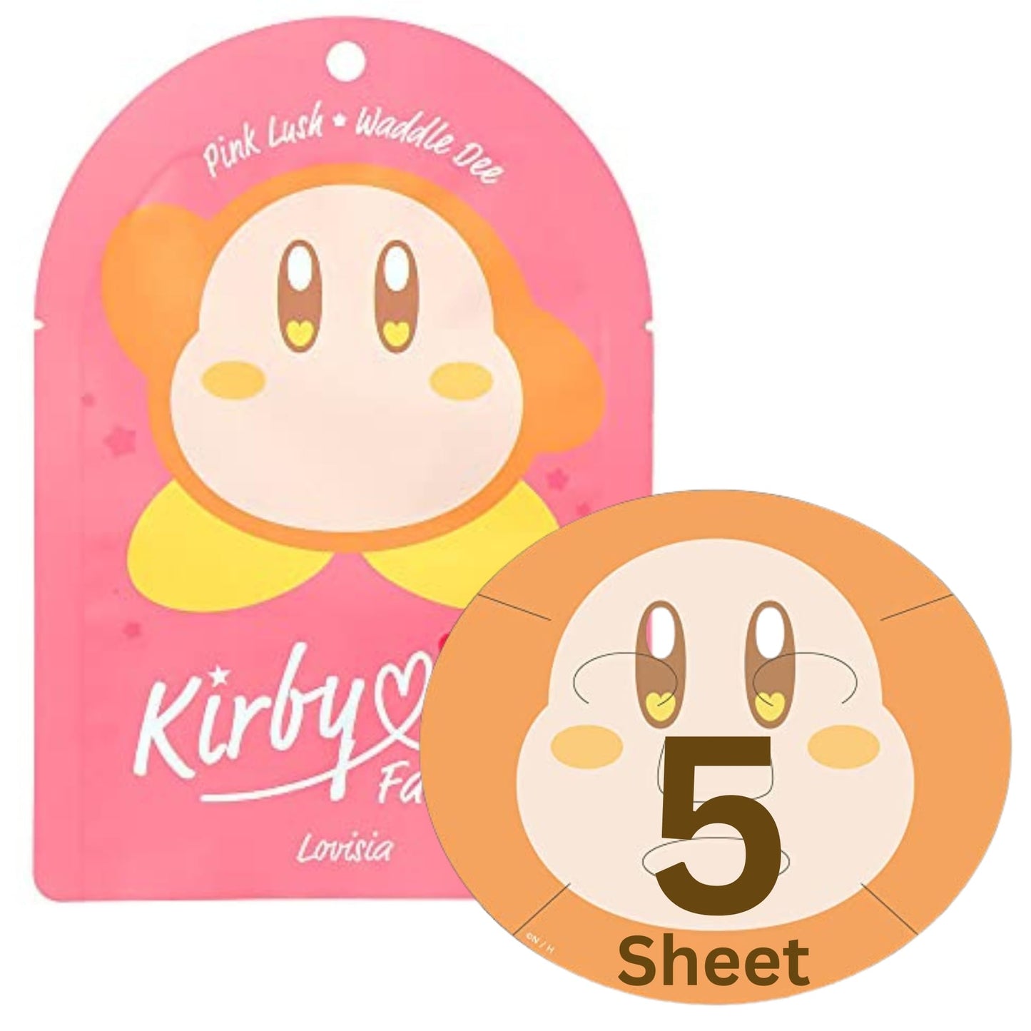 Lovisia Kirby Daily Facial Masks for Women 5EA, Hyaluronic Acid Face Mask Sheets for Face Mask Skin Care with Shea Butter, Collagen & Ginseng Root Extract for Vitamin C Mask for Hydrating Face Masks