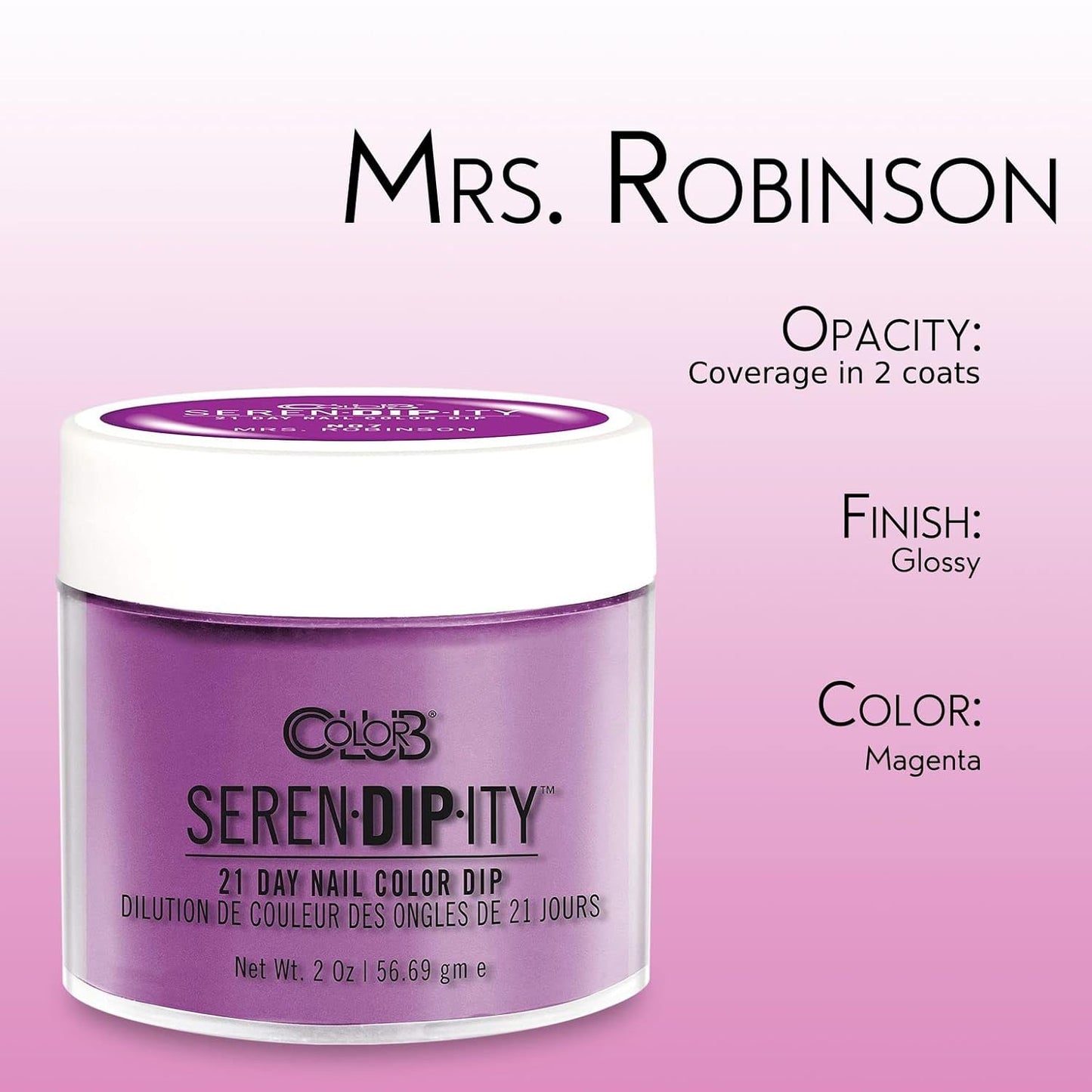 Color Club Dip Color Powder - Mrs. Robinson Serendipity Neon | 2 Ounces