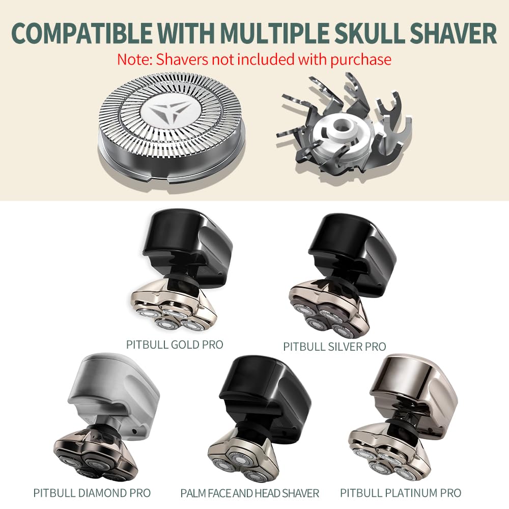 Shaver Replacement Blades for Skull Shaver Pitbull Replacement Blade,Replacement Heads for Pitbull Gold/Silver/Platinum Pro Shaver (12 Blades)
