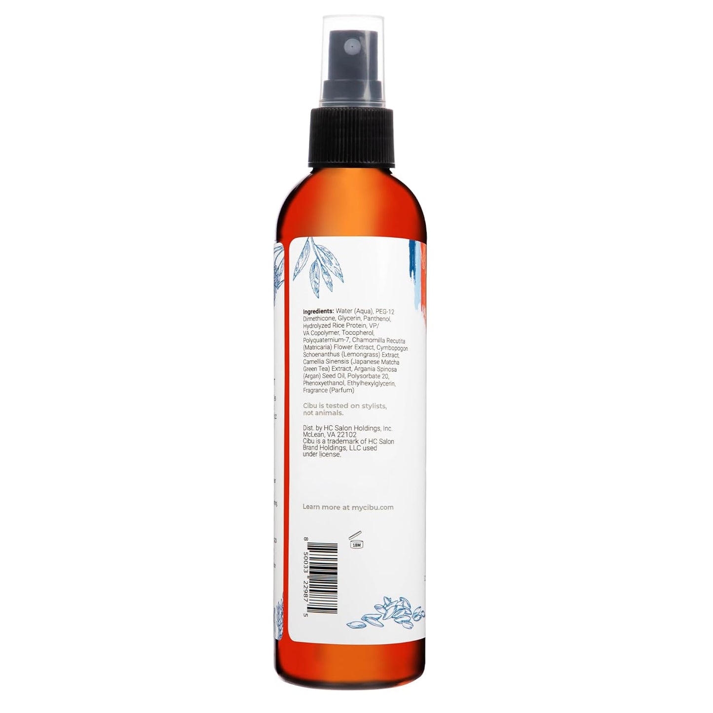 CIBU Anti-Frizz Smoothing Spray - Rice Protein & Keratin Treatment for Silky Hair | 8oz