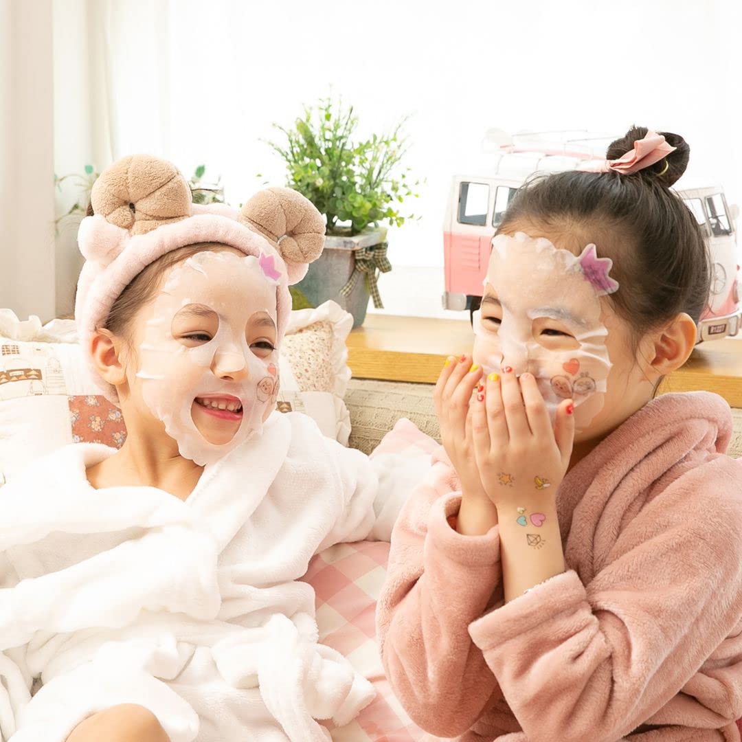 Real Fruit Facial Mask Sheet for Kids - 100% Cotton Aloe Hydrating Masks | Pack of 14