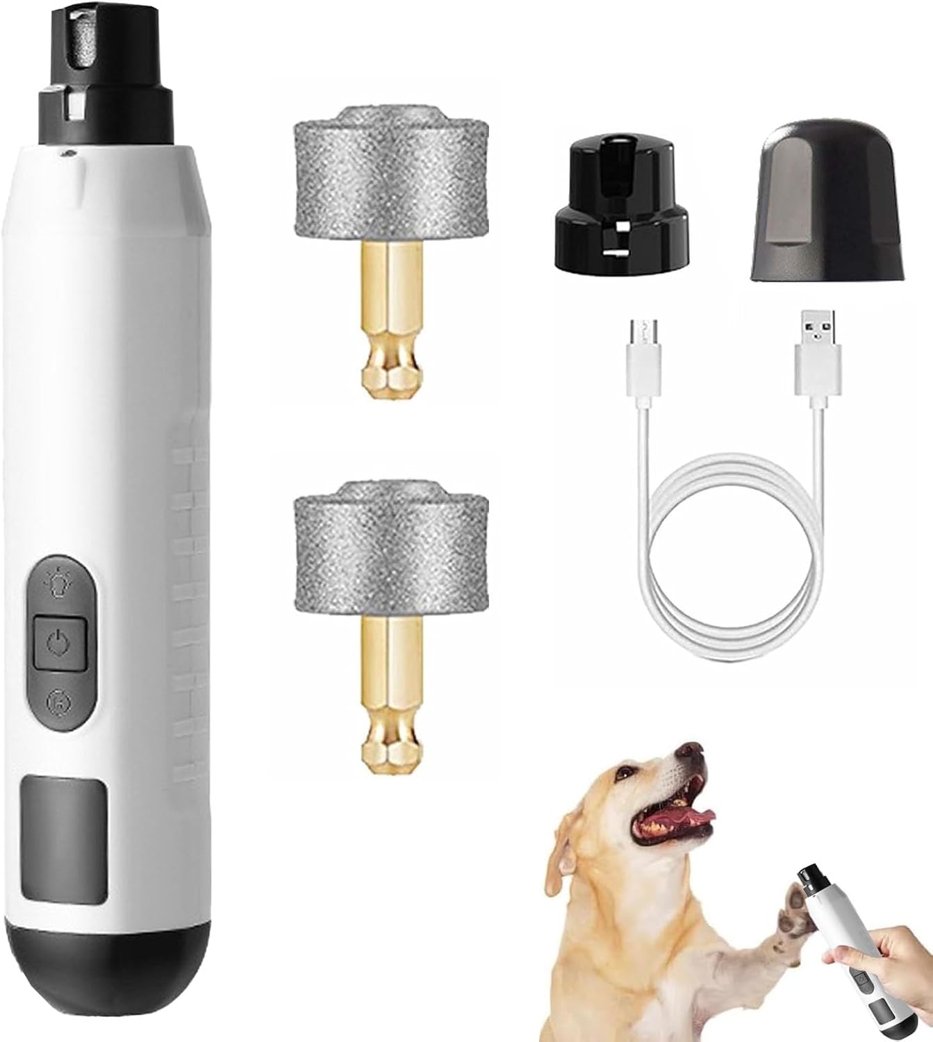 Silent Groom Pro Nail Trimmer - LED Light & 5 Speed Electric Pet Nail Grinder for Dogs & Cats | USB Rechargeable