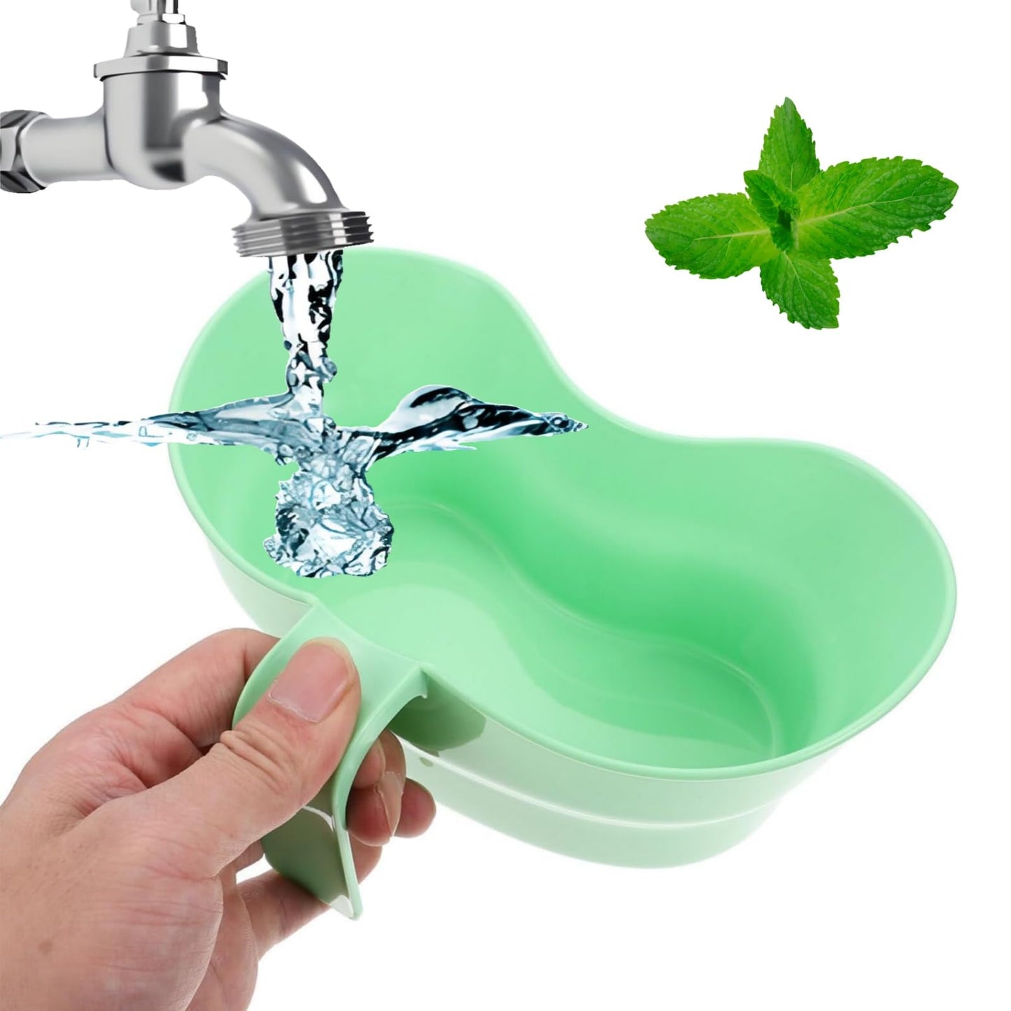 Green Emesis Basin, 1Pcs Plastic Spit Cup Toothbrush Cup Holder Large Plastic Bowl Wash Basin Toothbrush Tray Toothbrush Cup with Handle for Oral Care Elderly Patients