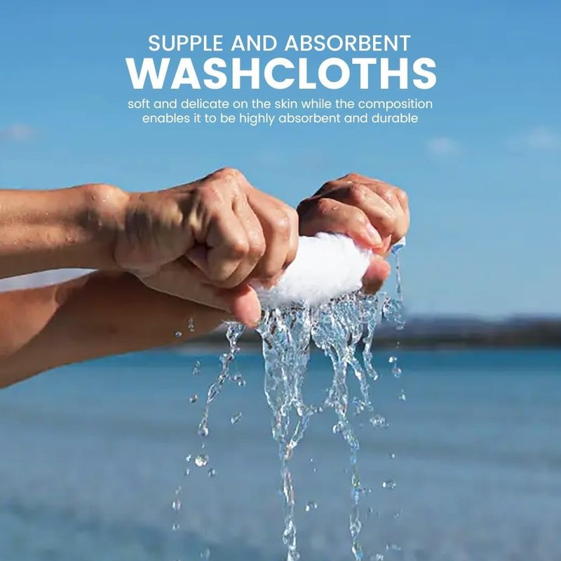 Cotton Washcloths - 60 Pack Premium 100% Ring Spun Cotton, Highly Absorbent Soft Face Cloths | 12x12 Inch, White