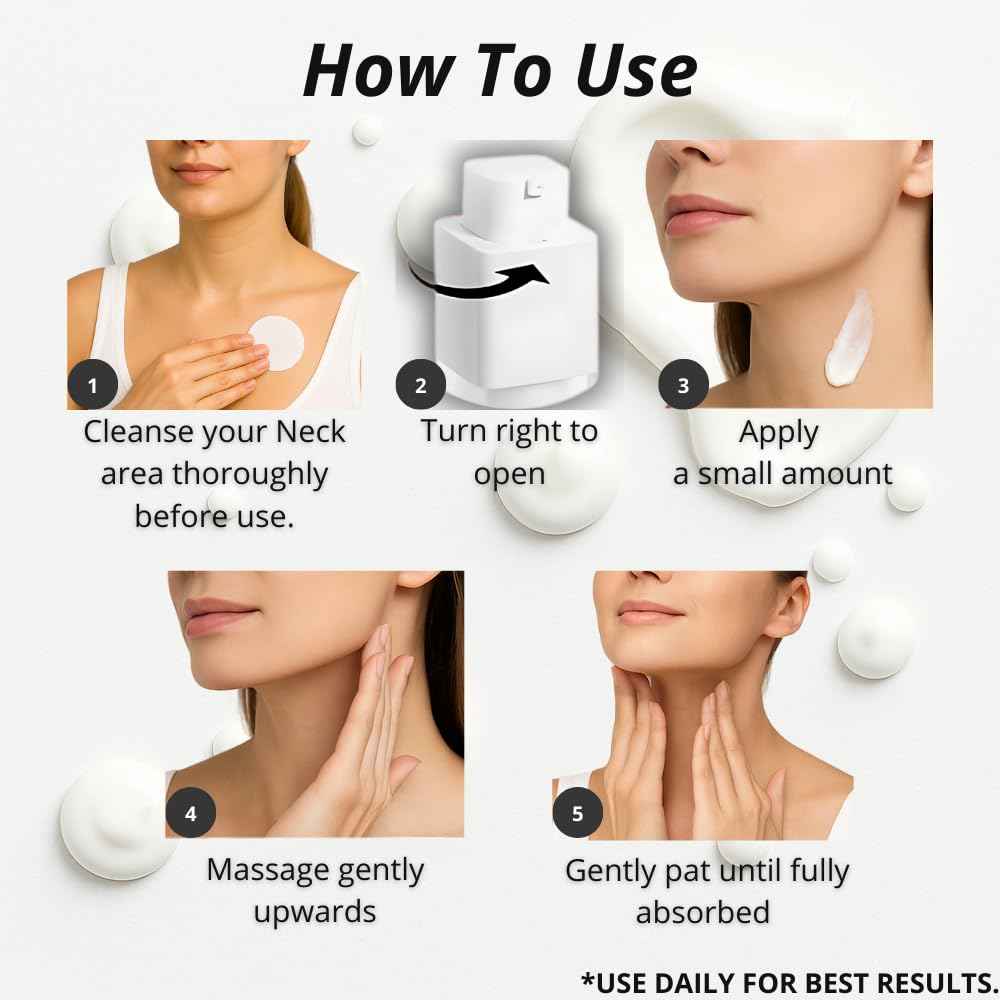 Neck Tightening Cream with Argireline AH-8, Bakuchiol, Hyaluronic Acid & Alpha Arbutin – Firming Moisturizer for Face, Neck & Décolleté – Anti-Wrinkle Cream for Women & Men – 1.76 Oz