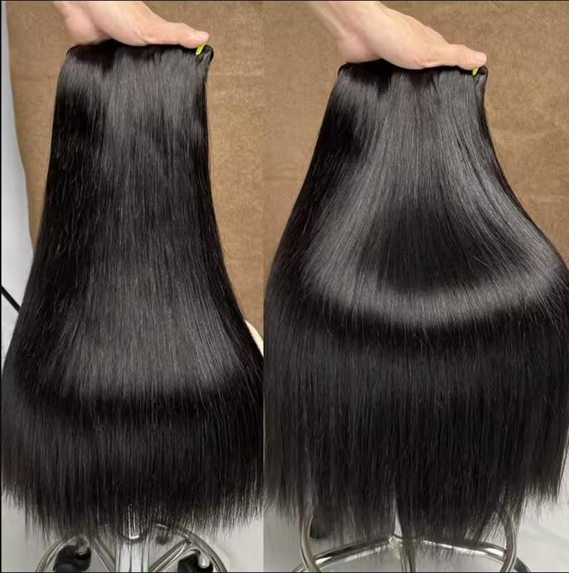 Raw Straight Human Hair Bundles - 100% Unprocessed Virgin Brazilian | Natural Black, 18 Inch, 95g