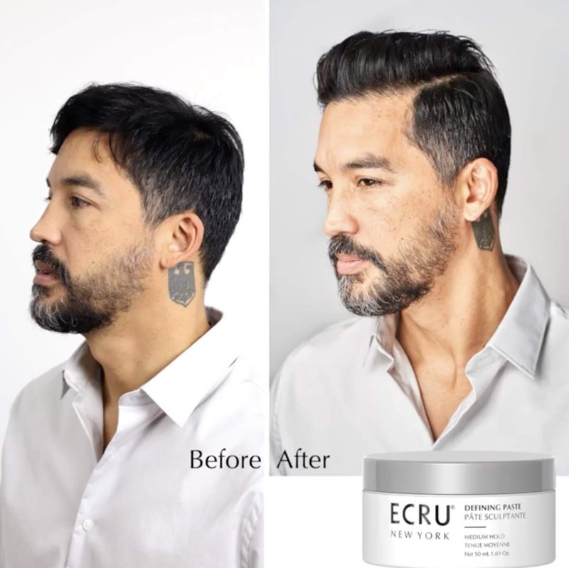 ECRU New York Defining Paste, Medium Hold Hair Wax, Styling Cream, Texturizing Hair Products, Travel Size Pomade, 1.69oz