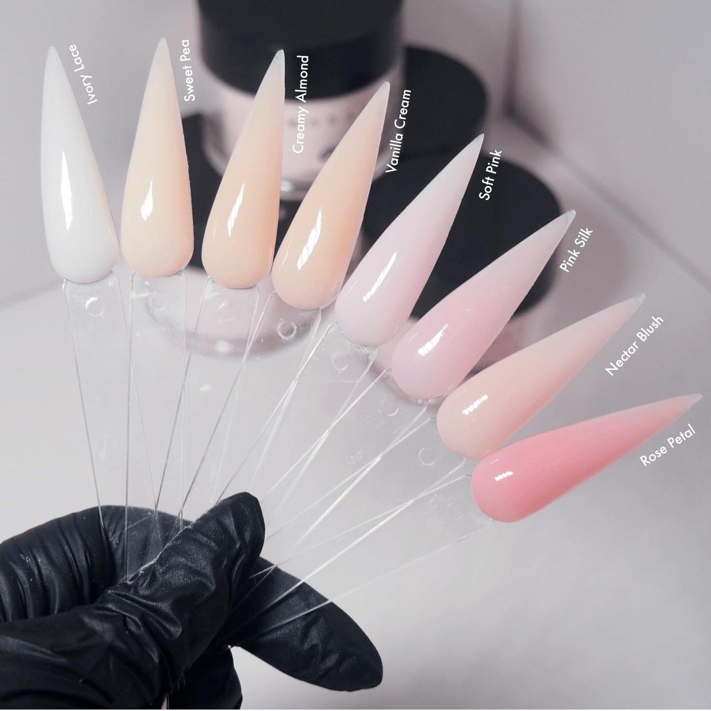 MakarttPro Cool Tone Acrylic Powder Collection - Essential Nude and Pink Cover Powder - Smooth Application - Professional Quality for Nail Technicians - Beginner Friendly - 8-Piece Set with 2oz/56g