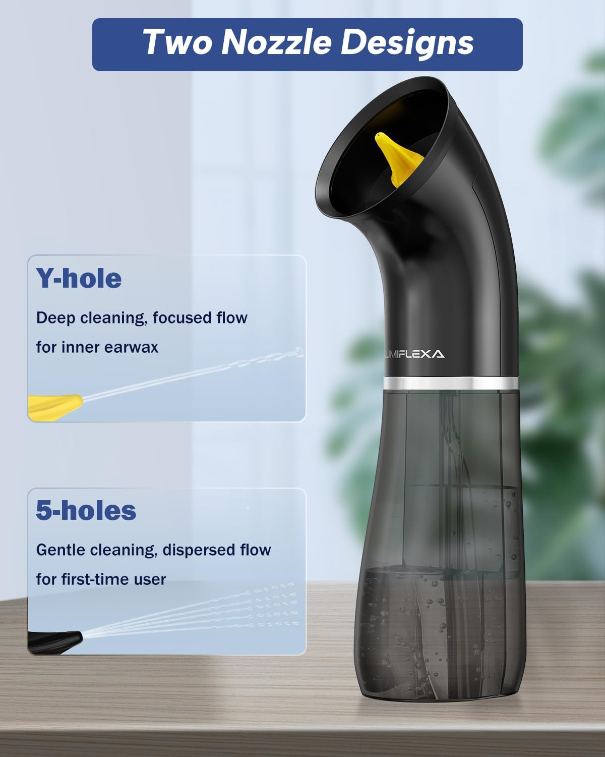 Ear Wax Removal Kit - 250ML Dual Water Tank, 4 Pressure Settings, Type-C Charging | Safe & Effective Cleaning