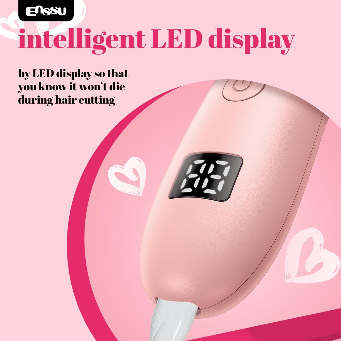 ENSSU Bikini Trimmer for Women - 2 in 1 Pubic Hair Trimmer IPX7 Waterproof, Razors for Women with LED Light & USB Charge, Painless Electric Shaver with Ceramic Blade for Bikini Legs Arm Underarm