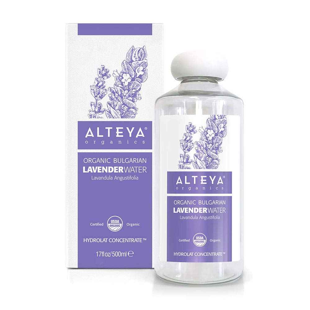 Alteya Organics Lavender Water USDA Certified Organic Facial Toner, 17 Fl Oz/500mL Pure Bulgarian Lavandula Angustifolia Flower Water, Award-Winning Moisturizer BPA-Free Bottle with Reducer