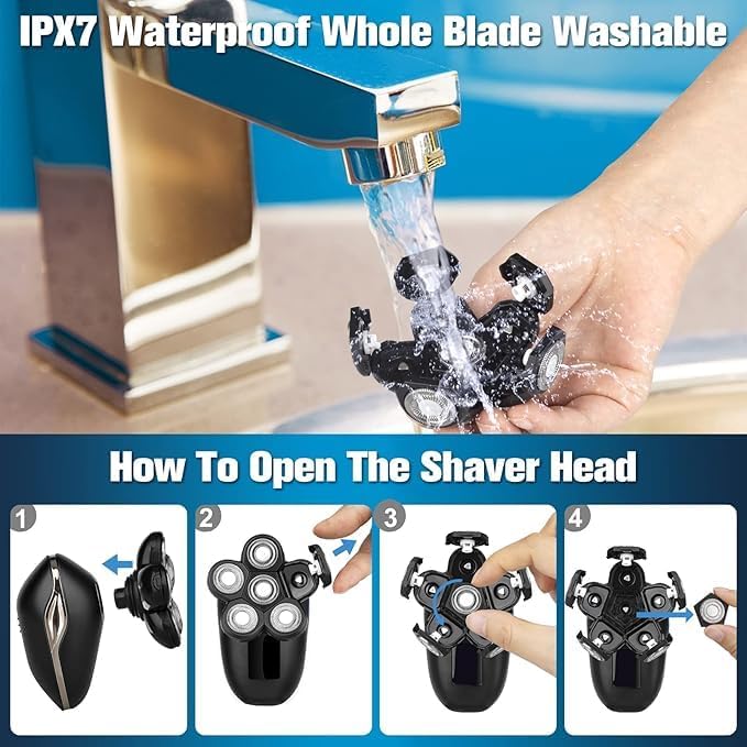 Electric Shaver for Men - 6-in-1 Multi-Function Razor with Precision Blades | Waterproof Design