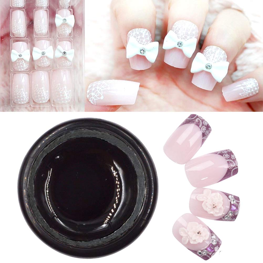 Nail Art Adhesive Rhinestones Builder Glue - Super Sticky UV Gel for Shiny Gems | Mini Diamond Decoration with Tray