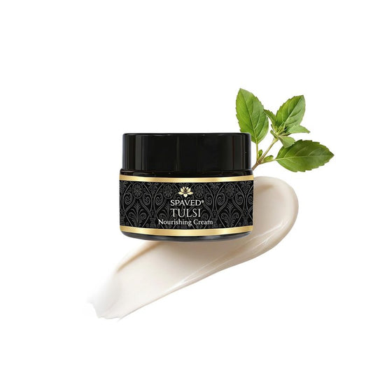 SPAVED Tulsi Face Cream 1.7 oz – Anti-Aging, Barrier Support & Hydrating Moisturizer with Shea Butter, Aloe Vera & Vitamin E – Supports Soft, Radiant Skin – Vegan, Fragrance-Free