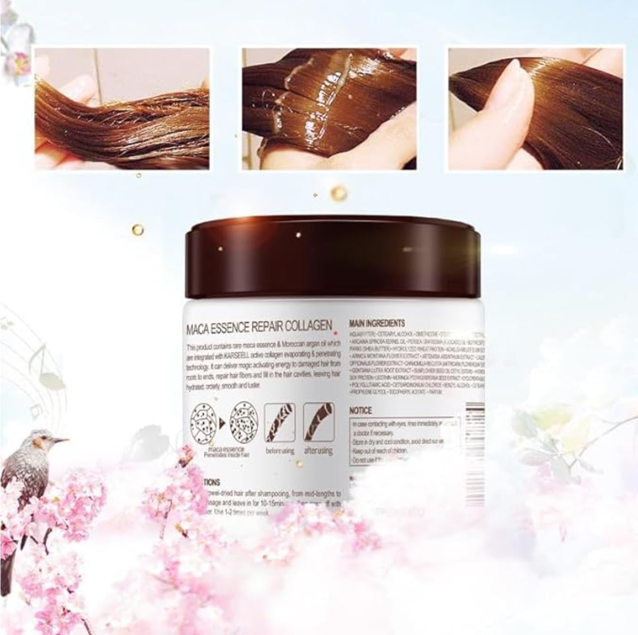 TOLO Deals Deep Repair Conditioning Argan Oil Collagen Hair Mask Essence for Dry Damaged Collagen Hair Treatment All Hair Types 16.90 oz 500ml