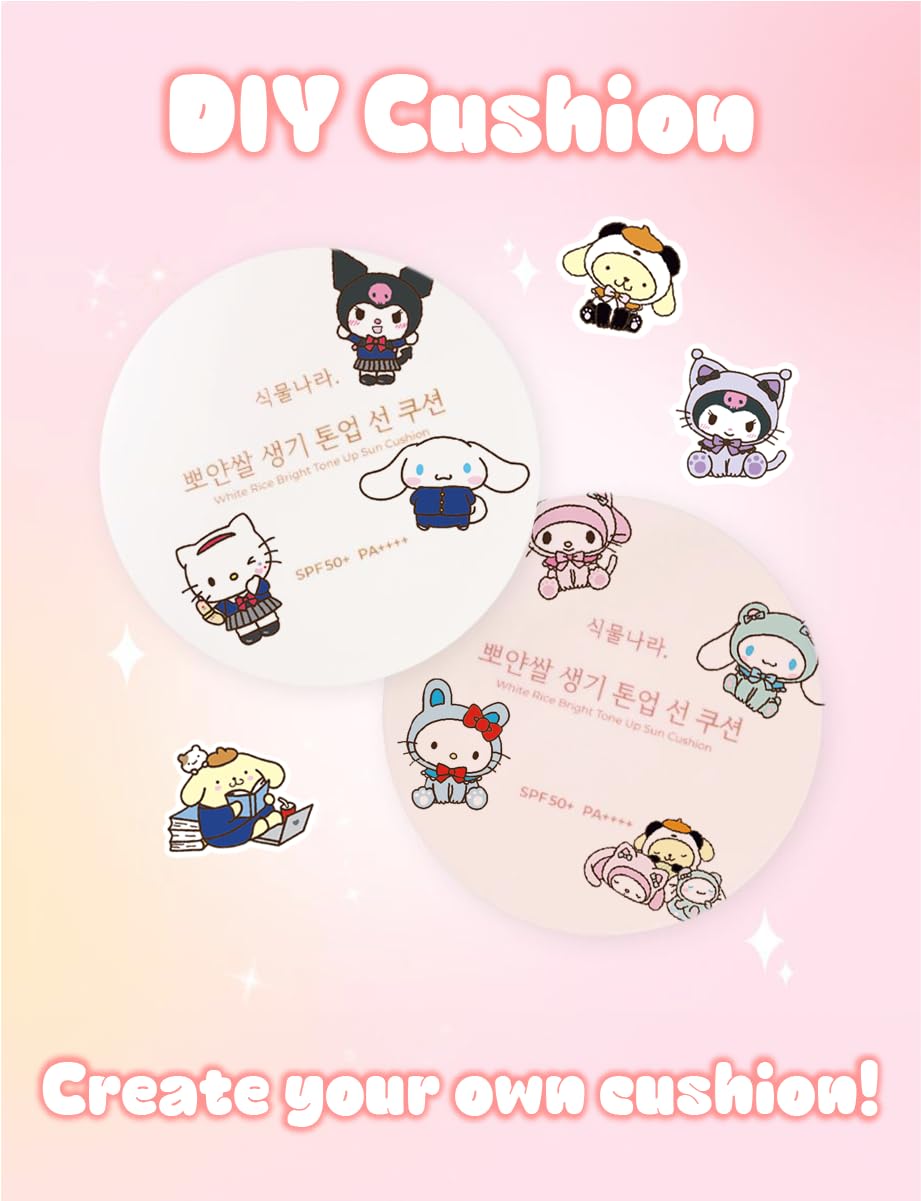 Shingmulnara Oxygen Water Tone Up Sun Cushion SPF50+ PA++++ (15g + 15g Refill) (#02 Peach) + Kitty Friends character sticker