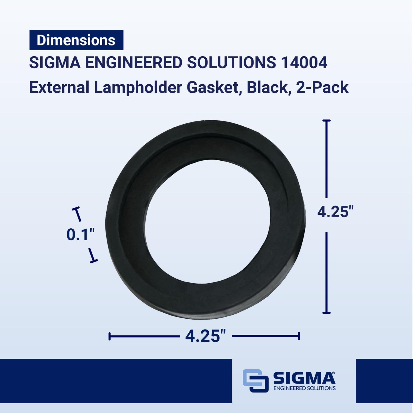 SIGMA ENGINEERED SOLUTIONS 14004 External Lampholder Gasket, Black, 2-Pack