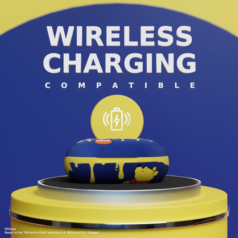 Winnie The Pooh Bluetooth Earbuds - Wireless Headphones with Charging Case | Up to 30 Hrs Playtime, Perfect Gift for Fans