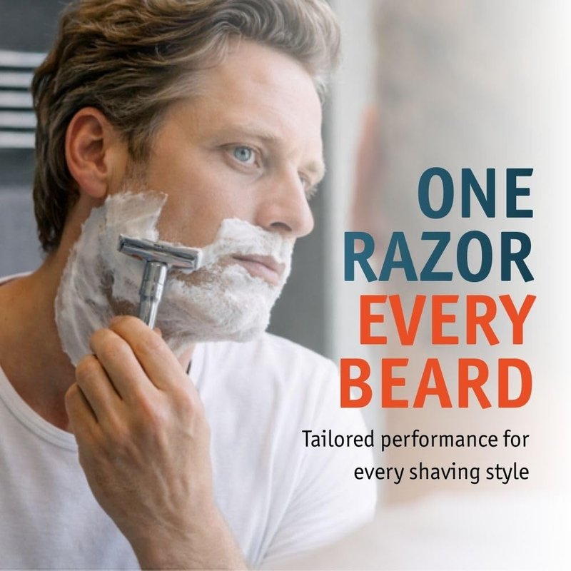 Merkur Futur 701 Adjustable Double Edge Safety Razor - Chrome Finish | Eco-Friendly Design | Precision Dial Adjustment