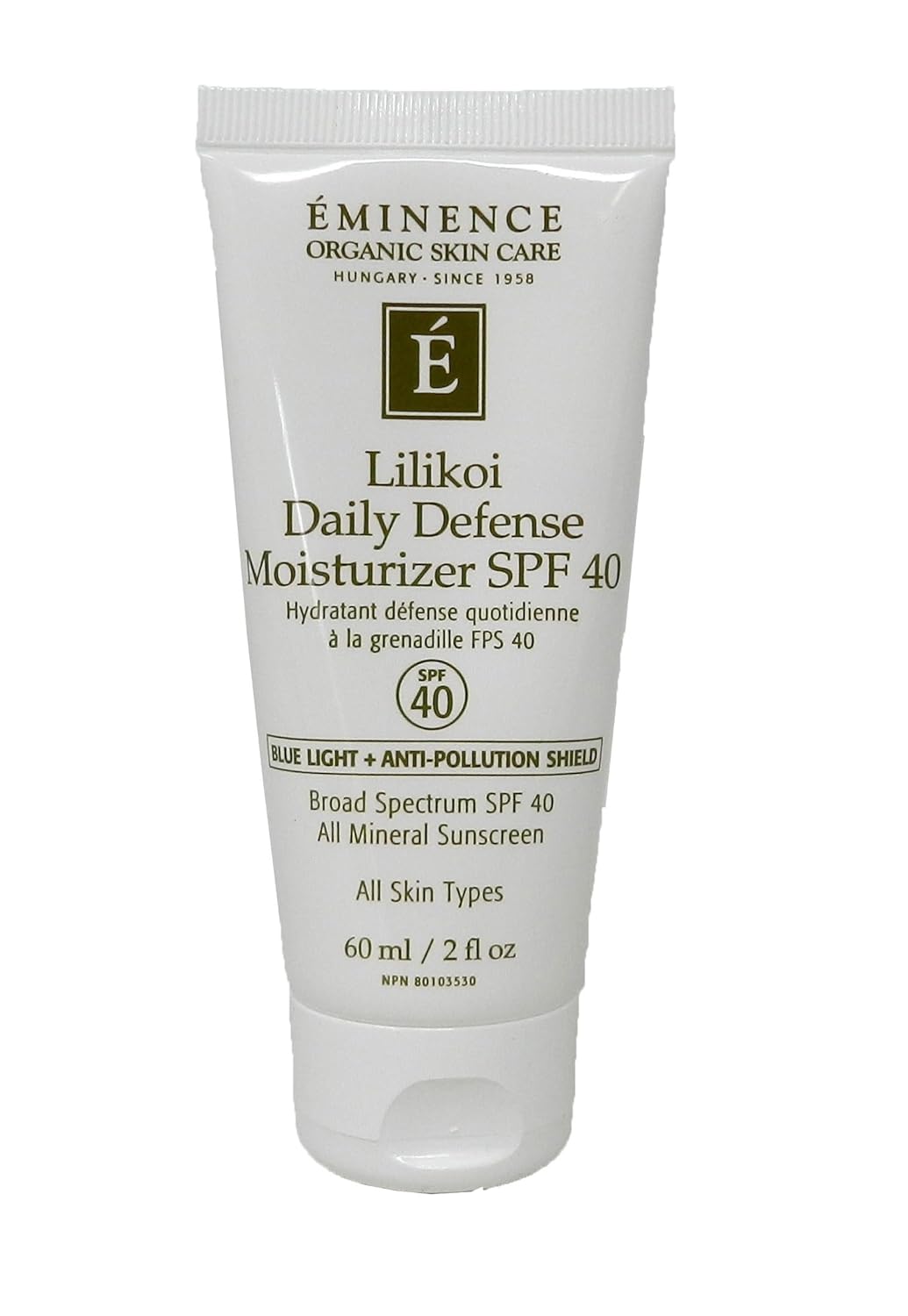 Eminence Lilikoi Daily Defense Moisturizer SPF 40 - Hydrating Vanilla Formula | 2 Fl Oz