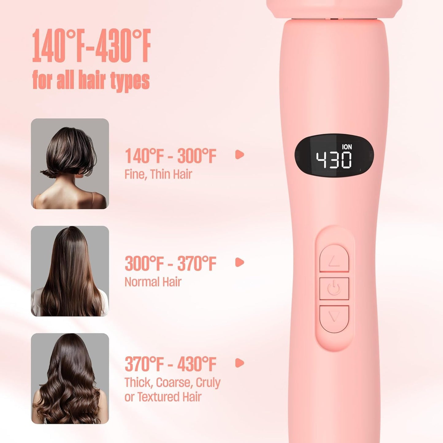 Upgraded Thermal Brush by BeKind Twist Pro - 1.5 Inch Versatile Heated Round, Effortless Curling Hair Styling Tools, Negative Ion Blow Out Hot Round Brush, 20s Fast Heats (Peach)