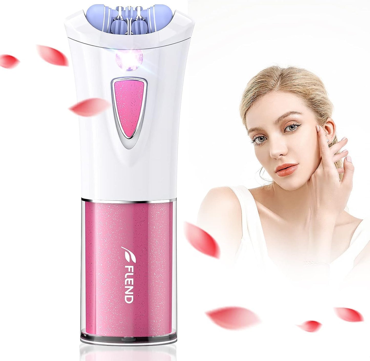 Mini Epilator - Facial Hair Remover for Women | Portable Electric Shaver with 9 Tweezers & LED Light for Precision