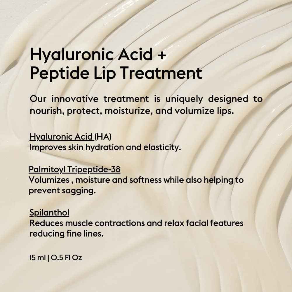 Alfie Hyaluronic Acid Lip Booster -Natural Flavor -15ml/0.5 Fl. Oz -Peptide Lip Treatment -Lip Plumper and Filler -Lip Serum and Moisturizer -Lip Volume Hydrating Treatment -Vegan Friendly, Non-Toxic