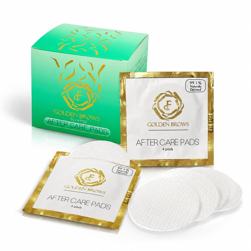 Golden Brows Piercing Aftercare Pads | Plant Based Fragrance Free Cotton Pads for piercing bump solution | Microblading Aftercare Cotton Rounds for Face & Body | Post-Procedure Essentials – 25 Pack
