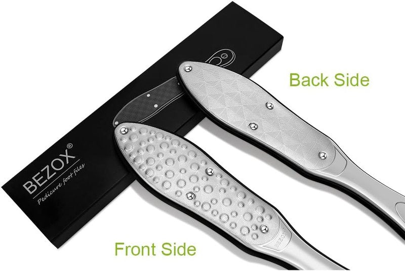 Professional Foot File Callus Remover - Double-Sided Pedicure Rasp for Cracked Heels & Dead Skin | Heavy-Duty Stainless Steel with Storage Bag & Gift Box