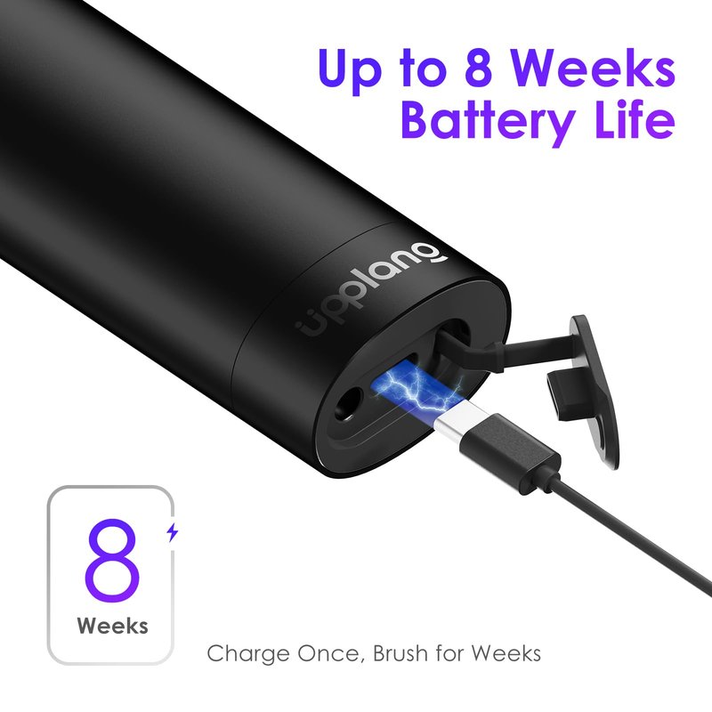 Electric Toothbrush, Portable Travel Sonic Toothbrush with Protective Case USB-C Rechargeable, Neutral Comfort Bristles, Waterproof, Smart Timer, Compact for Daily Use (Black)
