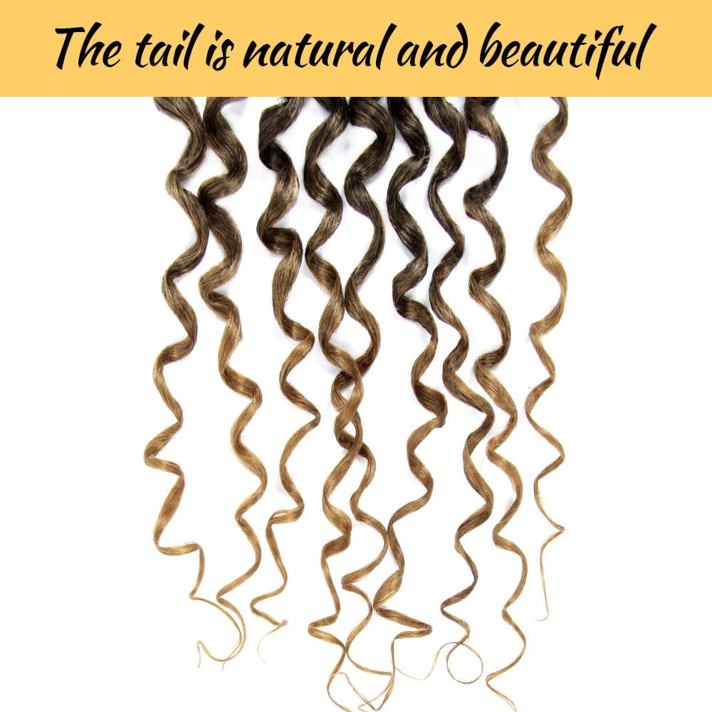 SECPOCPONY Long Boho Curl Box Braids Crochet Hair, 30 Inch, 8 Packs, T27