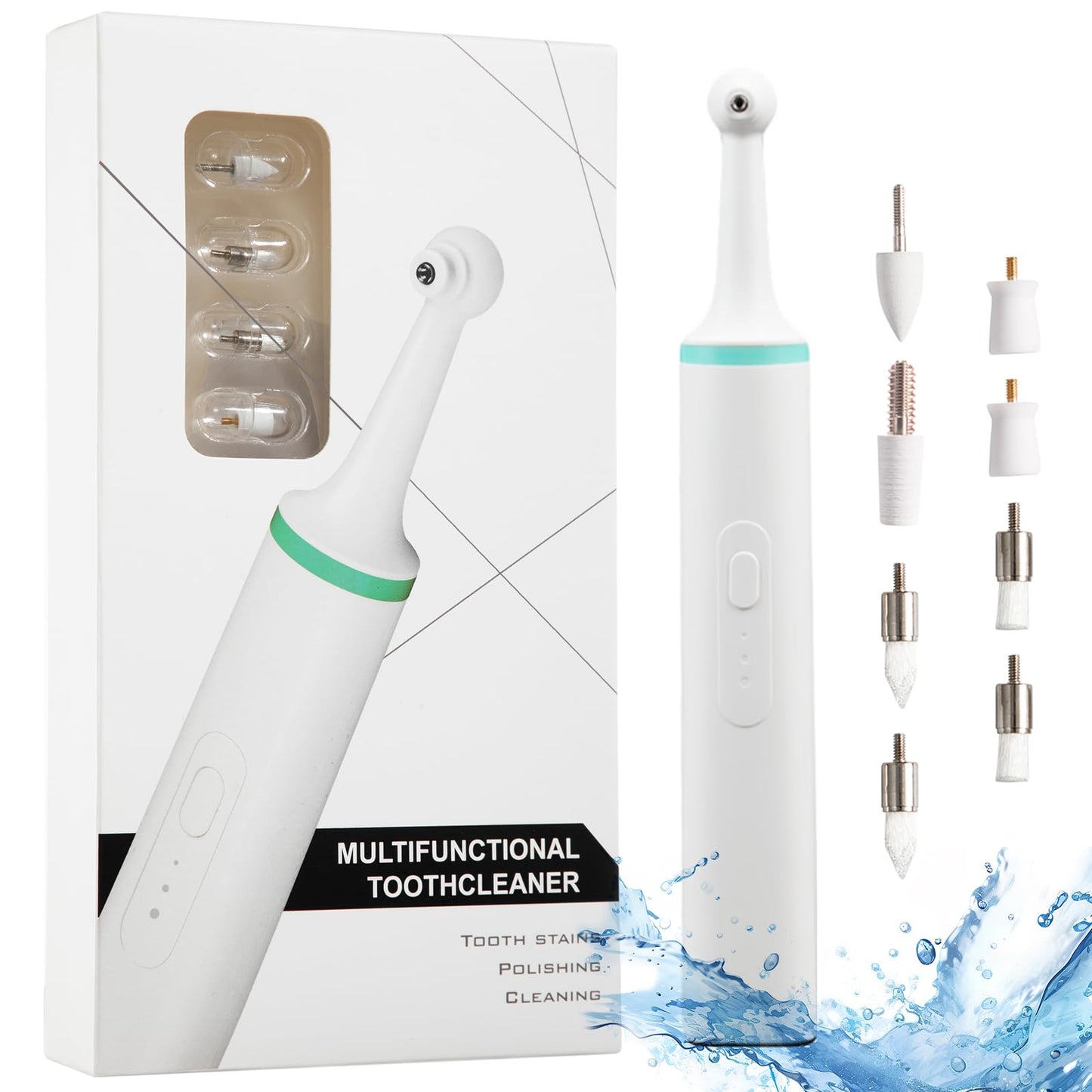 LINKYCARE Electric Tooth Polisher, Household Electric Dental Calculus Remover with 8 Replacement Heads & 3 Adjustable Modes, Plaque Remover for Teeth, Teeth Cleaner Tools