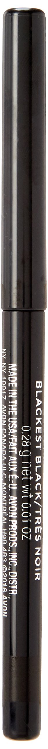 AVON fmg Glimmer Cream Black Eyeliner Pencil — Blackest Black Waterproof, Smudge-Proof Long-Wear Waterline Eyeliner — Shimmery Smooth Glide Precision with Built-In Sharpener — Pack of 3