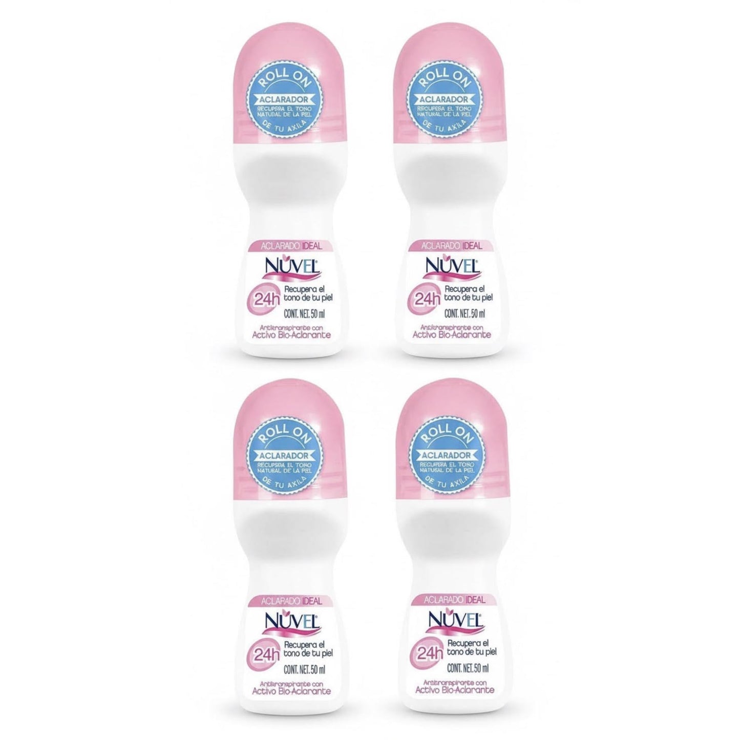 Nuvel Deodorant Women 1.69 Fl Oz, Pack of 4 - Antiperspirant for Women, Long-Lasting Deodorant - Desodorante antitranspirante Nuvel aclarado ideal 1.69 fl oz