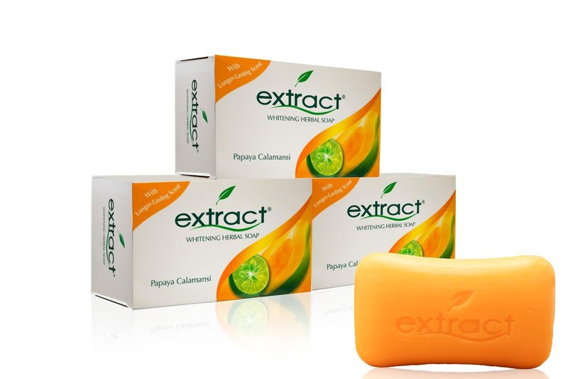 extract Original Herbal Whitening Soap With Papaya And Calamansi 125g (Pack of 3)