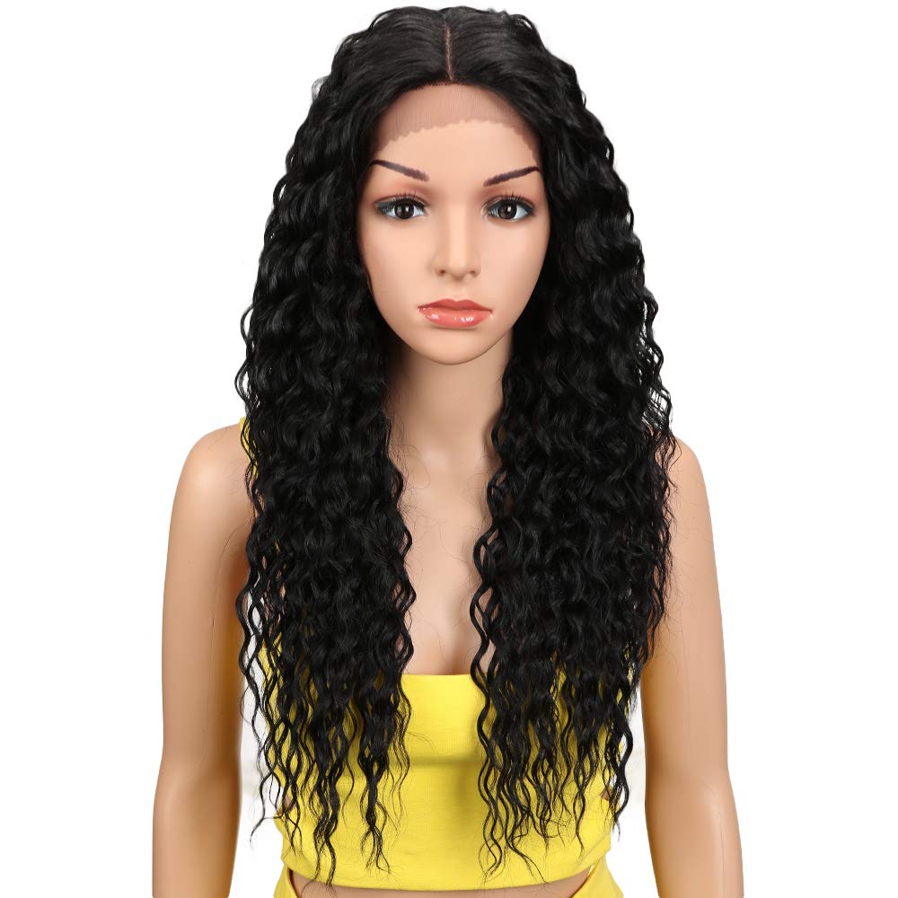 Joedir Ombre Blonde Lace Front Wig | 24" Long Curly Synthetic Hair for Black Women - 130% Density