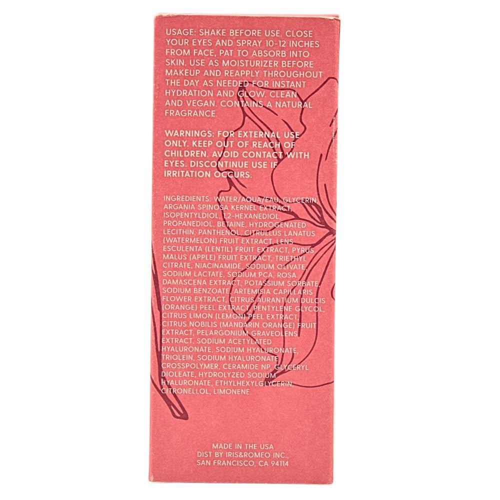 IRIS&ROMEO Mini The Reset 3-in-1 Face Mist 1.7 oz Hydrating Serum Spray with Hyaluronic Acid & Niacinamide, Glow-Boosting Skincare Mist