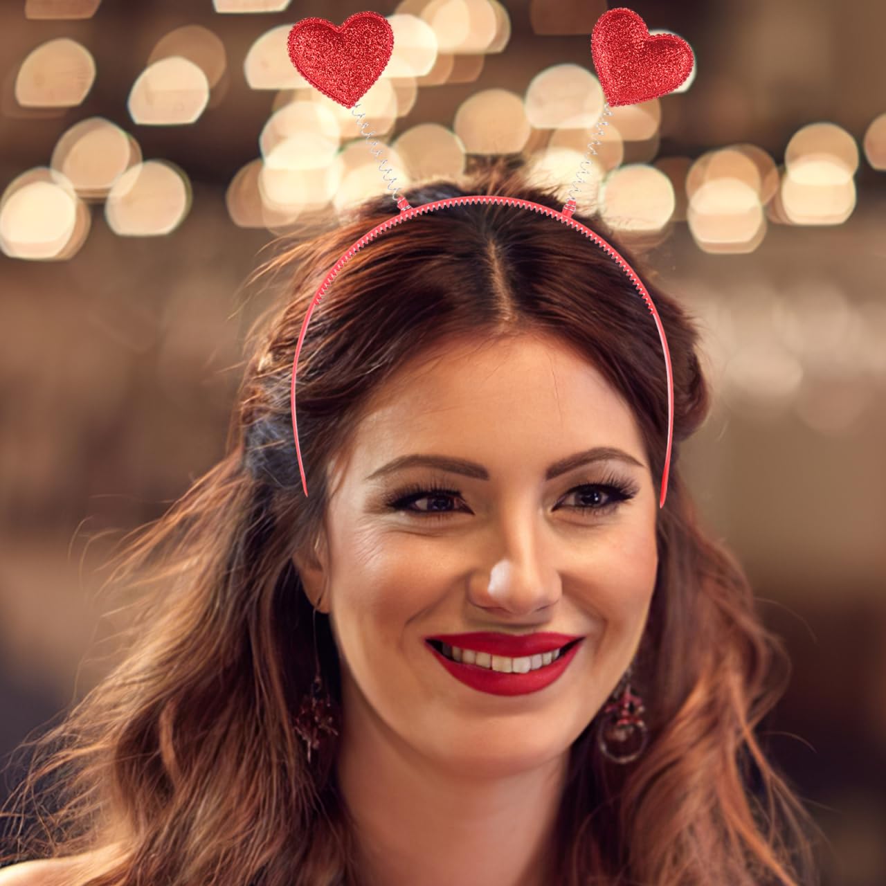 FOMIYES 12pcs Heart-Shaped Sequin Love Headbands Love Headpiece Cute Headgear Red Headband Red Decor Fashionable Valentine s Day Heart Headbopper Fabric Antenna Miss -shaped