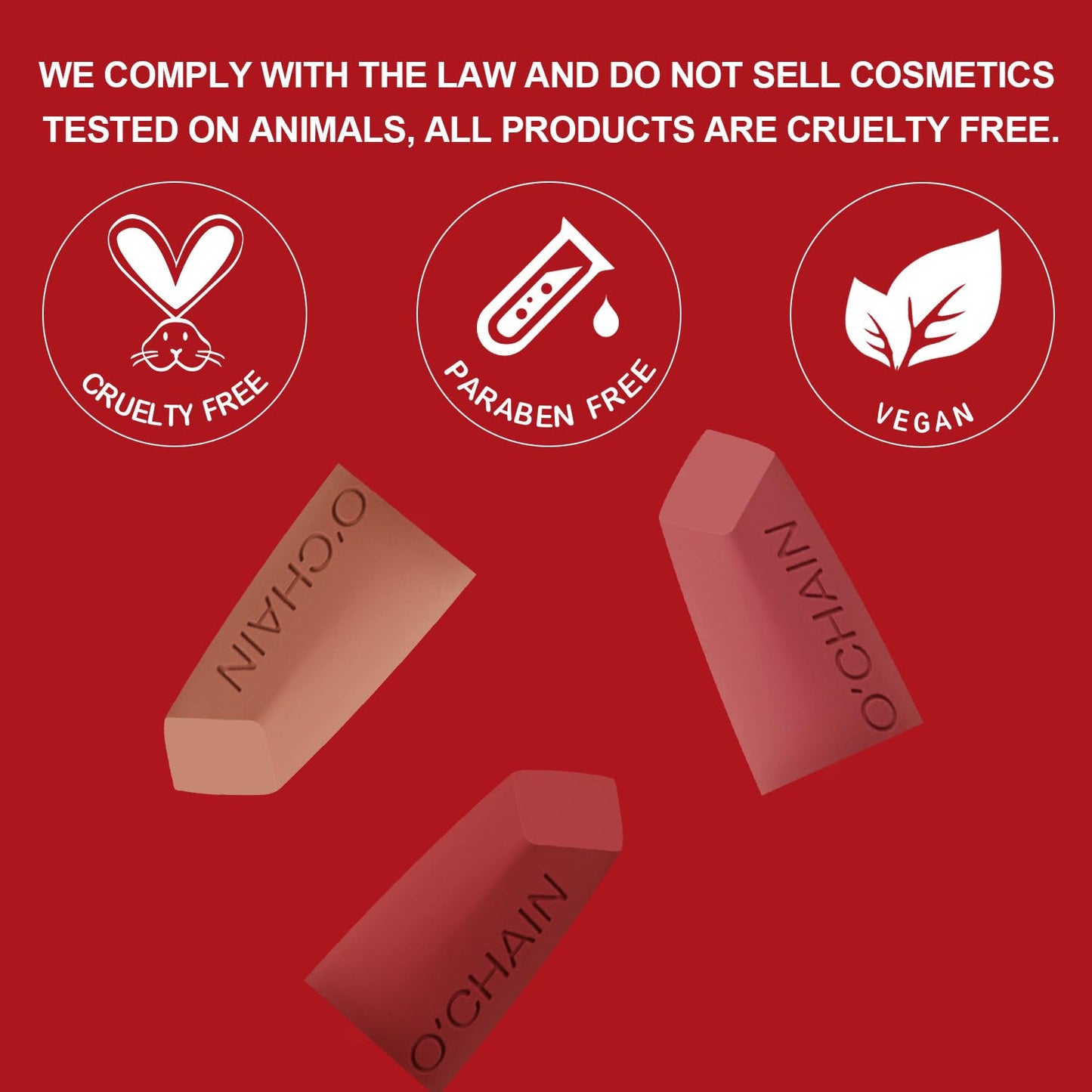 O'CHAIN Matte Lipstick, Long Lasting Full Coverage Non-Transfer Lipstick for Women Infused with Jojoba Oil and Vitamin E, Cruelty-Free & Vegan(08 PEACHY) 0.12 Oz