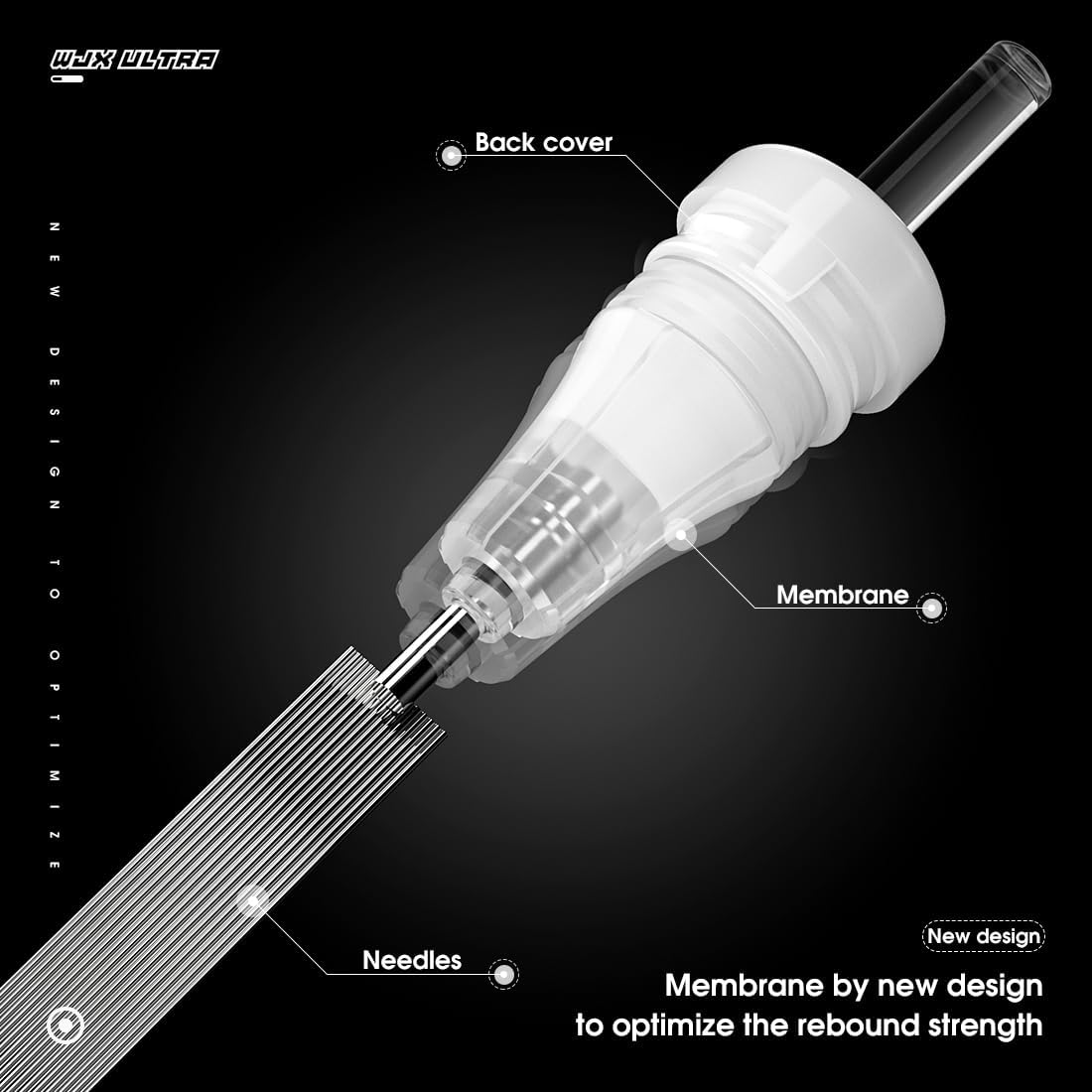 WJX Ultra 1207RL Tattoo Cartridge Needles, #12 Bugpin 7 Round Liner, 20Pcs Disposable Tattoo Needles for Outlines Fine Linework and Details, Compatible With All Rotary Tattoo Machines and Pen