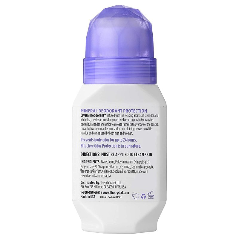 CRYSTAL Deodorant Mineral Deodorant Roll-On, Lavender & White Tea 2.25 oz (Pack of 5) SG_B002F8I8VS_US