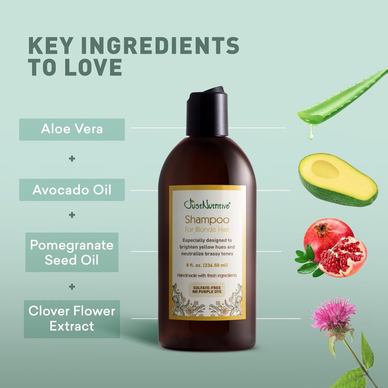 Blonde Hair Shampoo - Neutralize Brassy Tones | Paraben-Free, 8 oz. Bottle