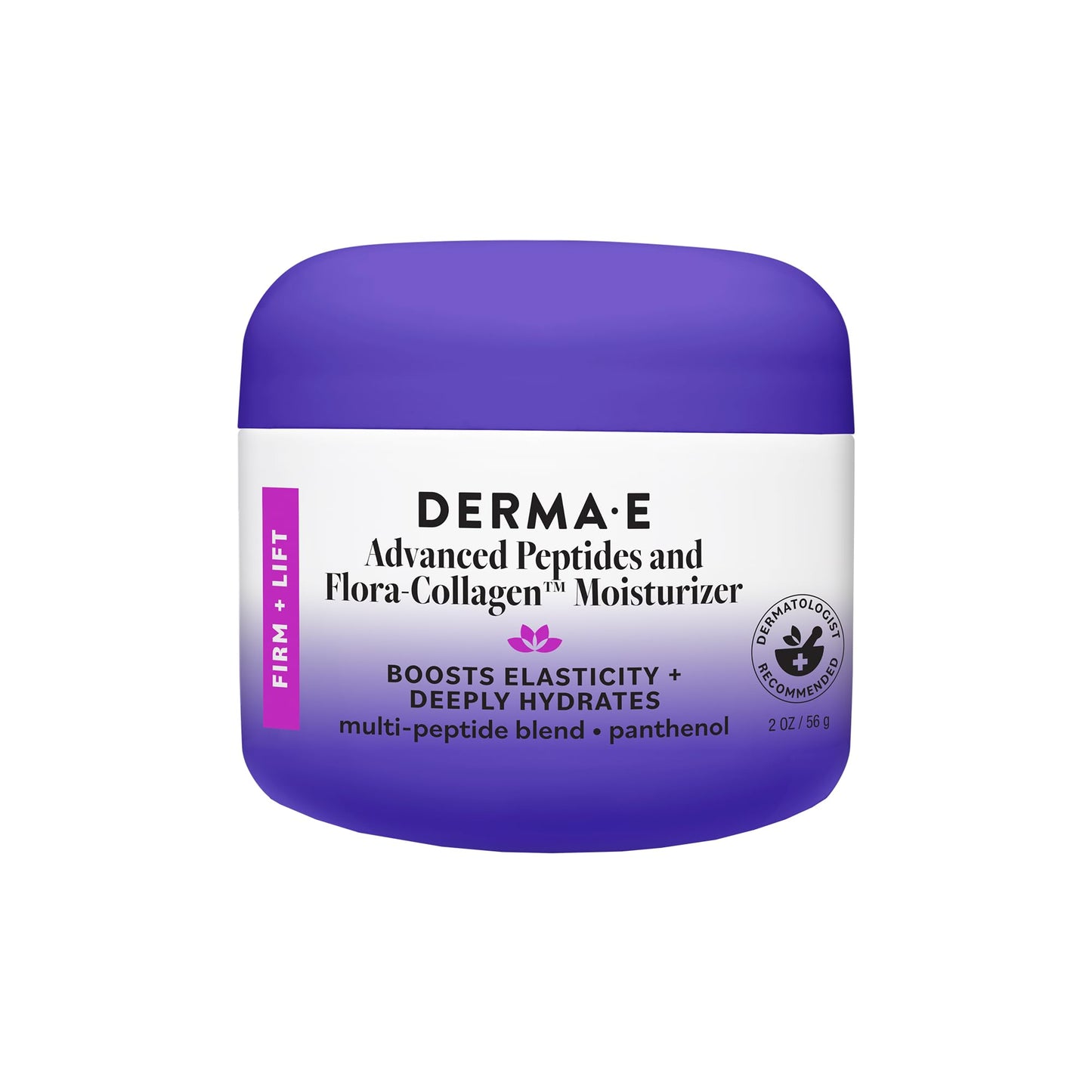 Derma E Advanced Peptides and Vegan Flora-Collagen Night Moisturizer – Hydrating Topical Facial Cream Improves Elasticity and Reduces Appearance of Lines and Wrinkles, 2 Oz