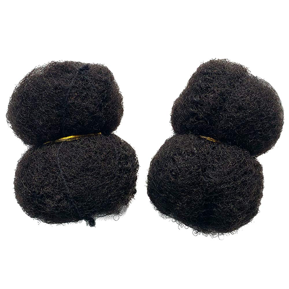 Tight Afro Kinky Human Hair for Dreadlocks,Ideal for Making Locs,Repair Extensions,Twist or Braids 2 Bundles/Package Natural Black #1B 10inch