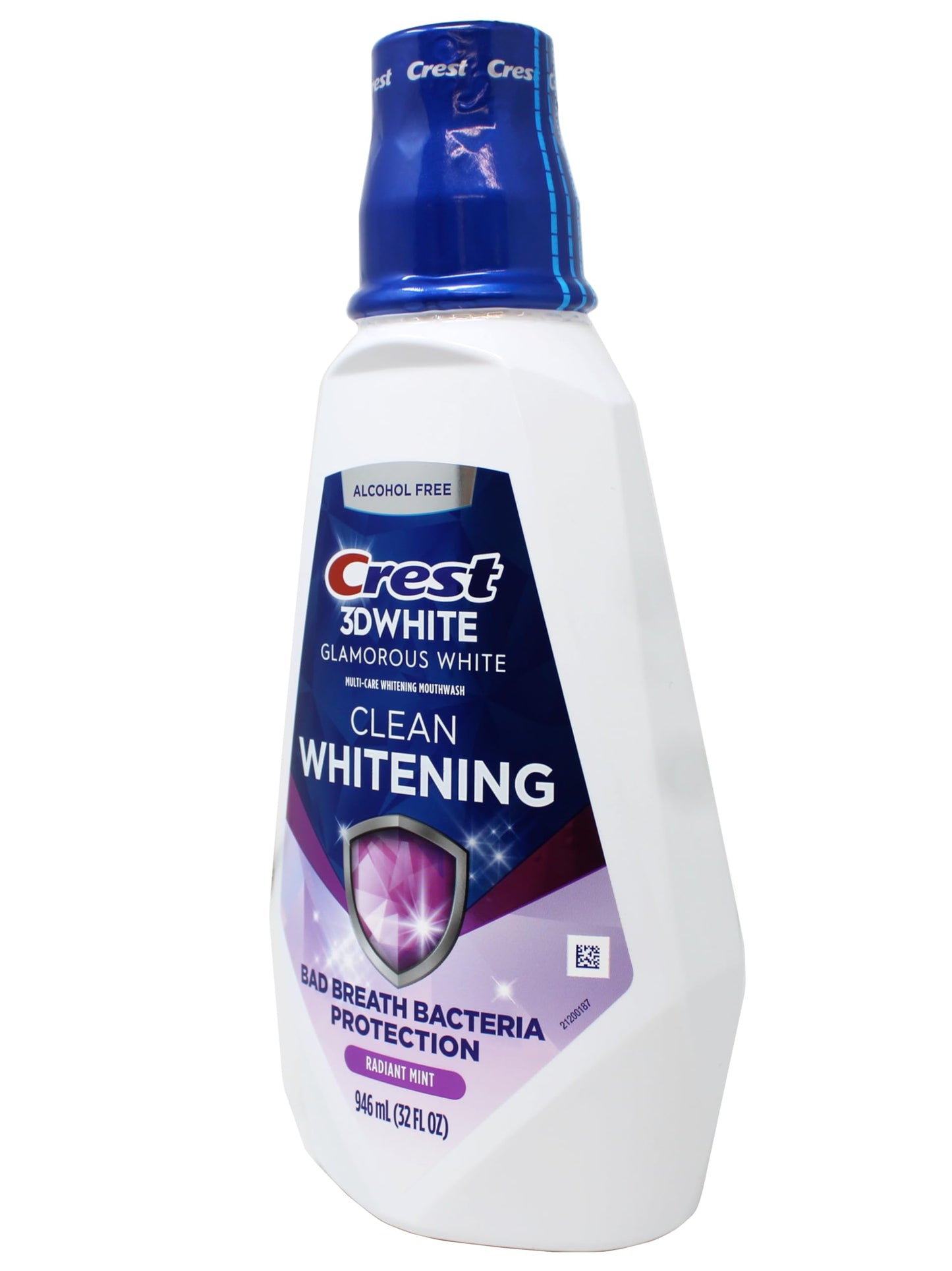 Crest 3D White Glamorous White Mouthwash, Alcohol Free Multi-Care Whitening Mouthwash, Arctic Mint, 32 fl oz (946 mL)