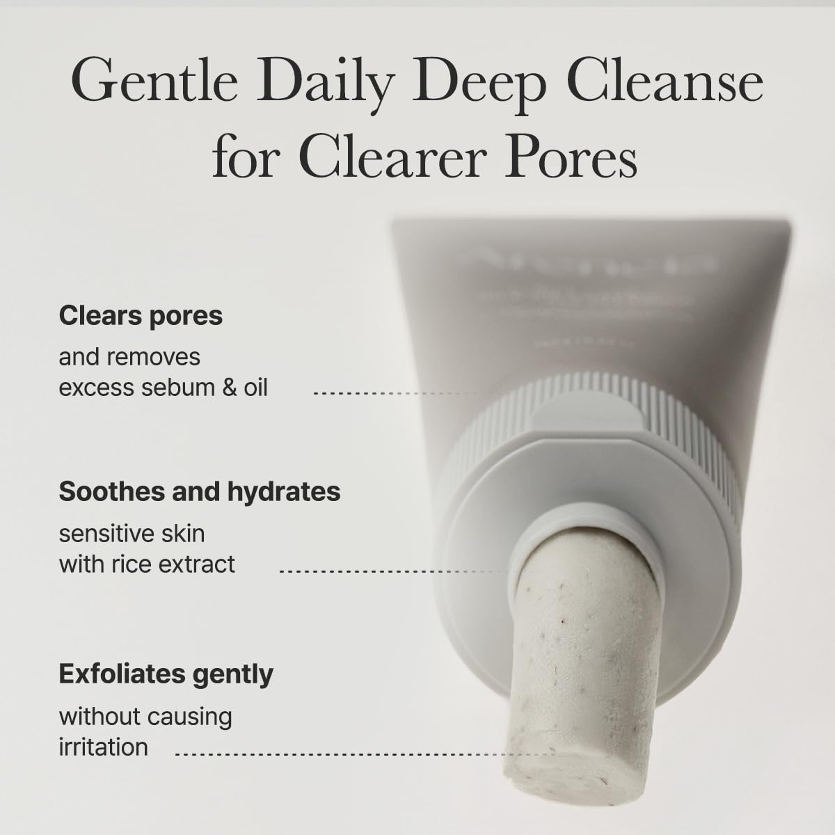 ARENCIA Rice + LHA Pore Control Rice Cake Cleanser with Salicylic Acid - Deep Cleansing, Gentel Exfoliation, All skin types, 5.29 oz